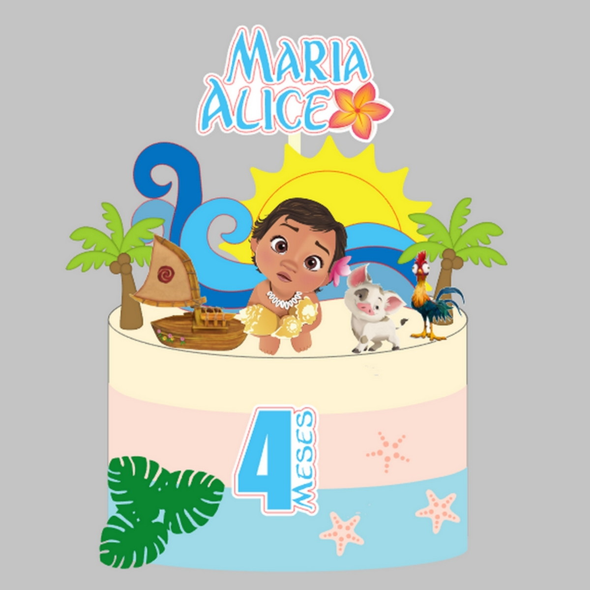 Topo Moana - Arquivo de Corte Silhouette (cód. T098)
