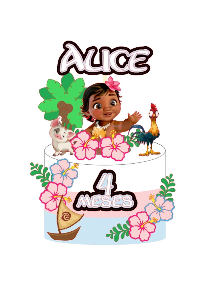 Topo Moana Baby - Arquivo de Corte Silhouette (cód. T481)