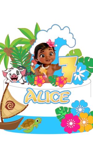 Topo Moana Baby - Arquivo de Corte Silhouette (cód. T525)