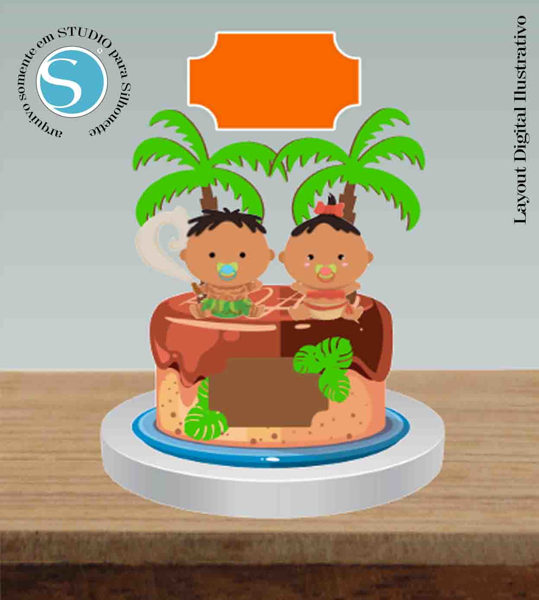 TOPO DE BOLO MOANA BABY - ARQUIVO DIGITAL