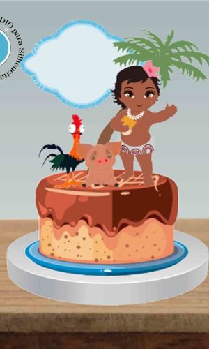 TOPO DE BOLO MOANA BABY - ARQUIVO DIGITAL