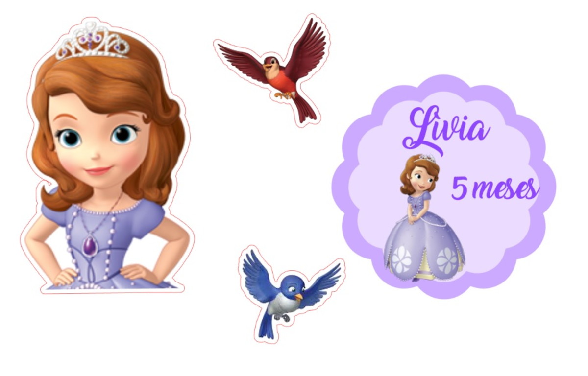 Topo Princesa Sofia Corpo Inteiro + 4 Arquivos a Sua Escolha - Imagem 2