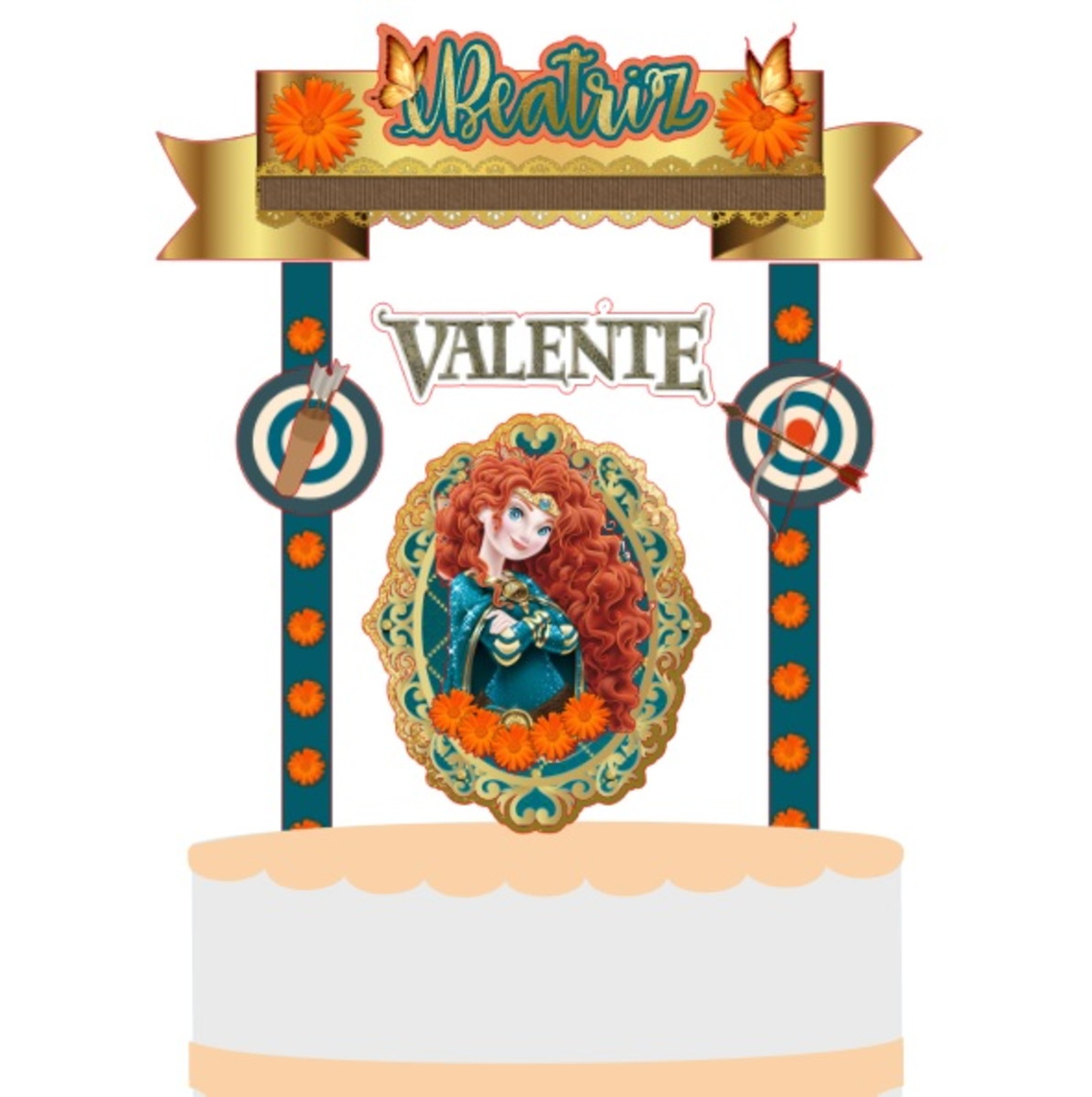 Topo Princesa Valente 2 + 4 Arquivos a Sua Escolha