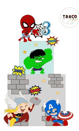 Topo Vingadores Cute- 100% Camadas (arquivo Digital)
