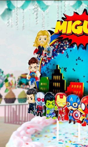Topo Vingadores Efeito Shaker+ 4 Arquivos a Sua Escolha