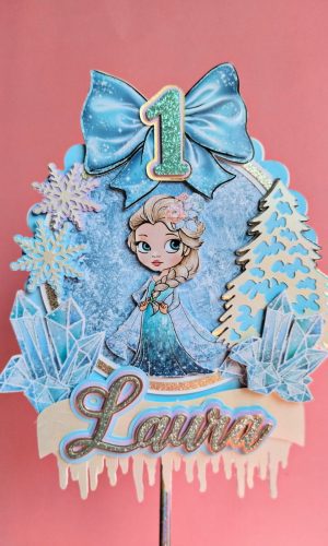 Topper Cake Frozen Aquarela - Arquivo Digital