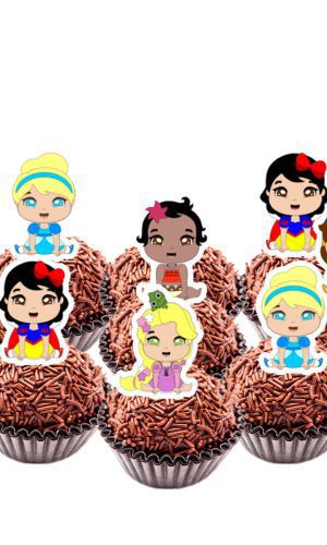 Topper de Docinho Princesas Baby 5521 Arquivo Digital