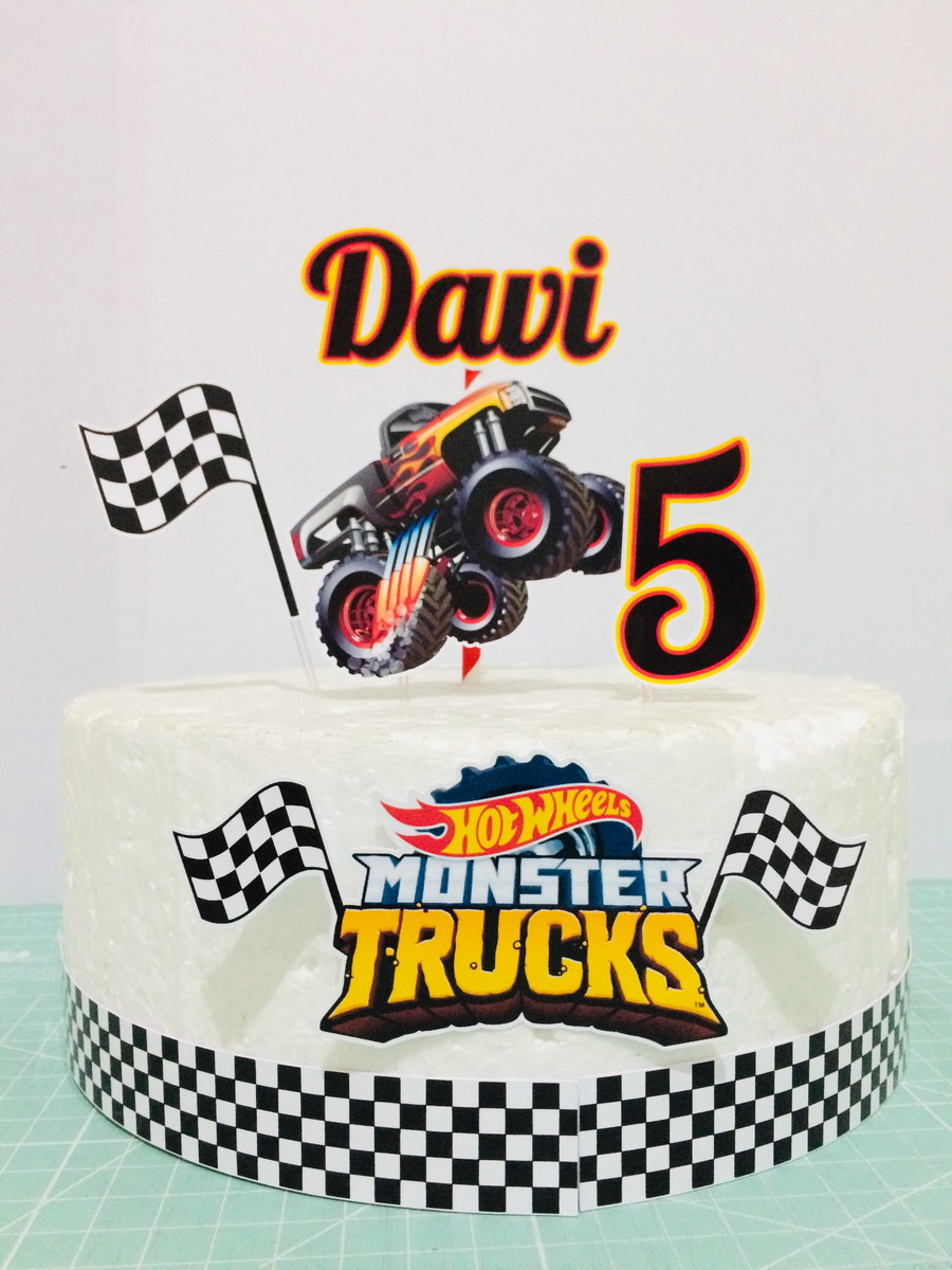 Topper Monster Trucks (arquivo de Corte) 4 Arquivos Por 10,0