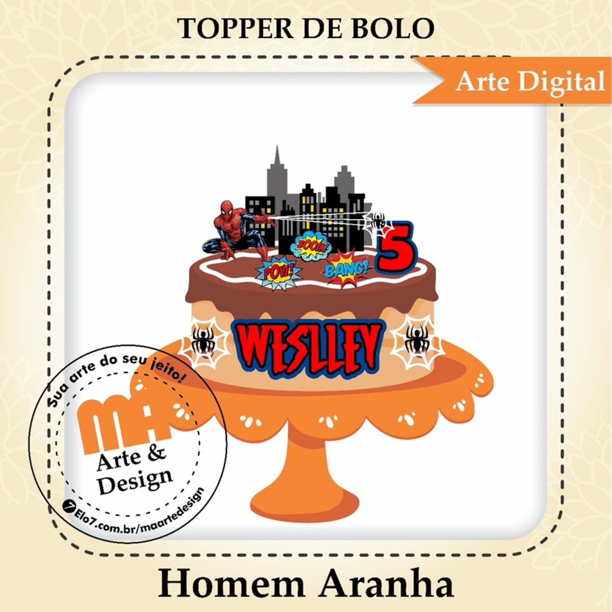 Arquivo de Corte Topo de Bolo Homem Aranha