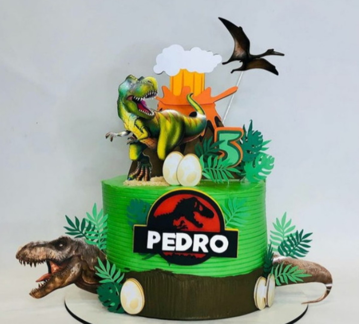 064 -arquivo de Corte Topo de Bolo Dinossauro Jurassic Park
