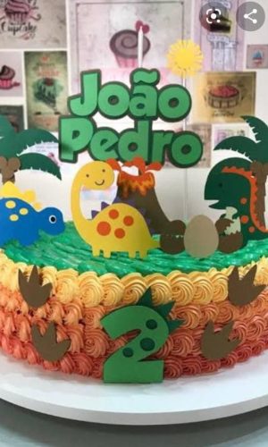 #1651 Arquivo de corte Topo de Bolo Dinossauro CAMADA STUDIO