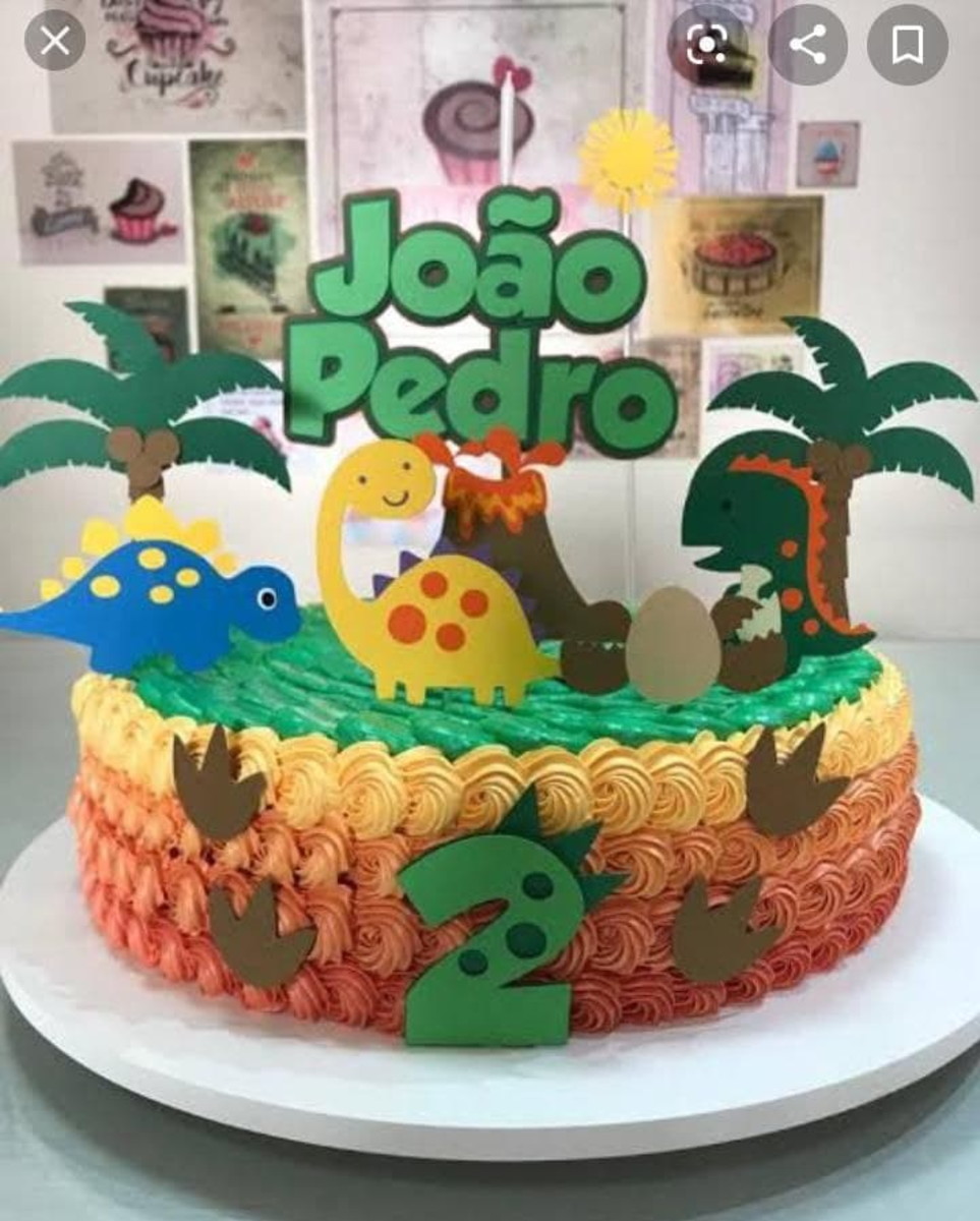 #1651 Arquivo de corte Topo de Bolo Dinossauro CAMADA STUDIO