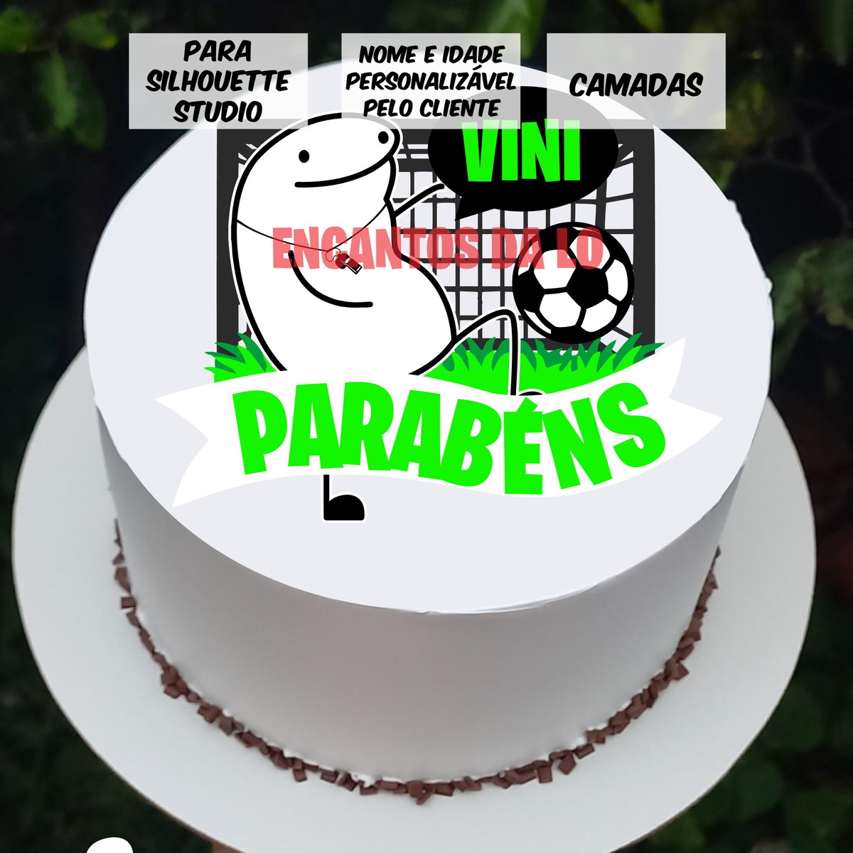 2 Arquivo de Corte Topo de Bolo Flork 15 - Futebol