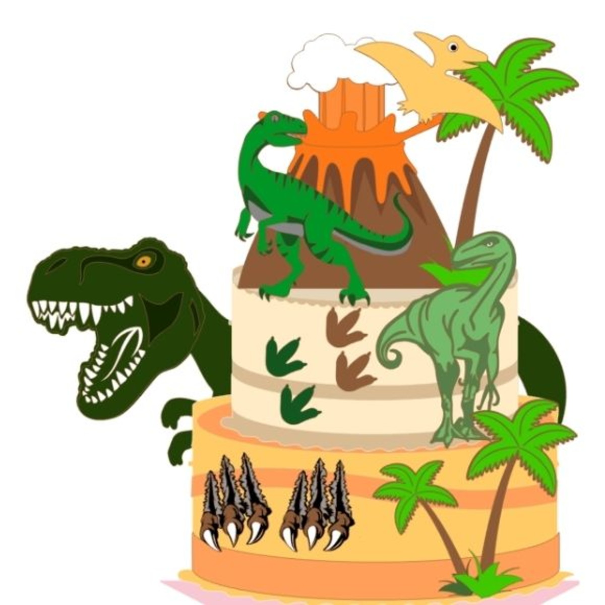 #2027 Arquivo corte Topo de Bolo Dinossauros CAMADAS STUDIO