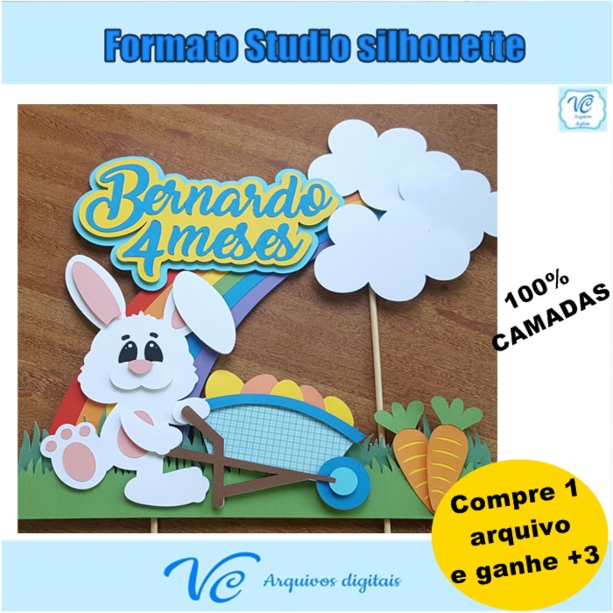214- ARQUIVO DE CORTE TOPO DE BOLO COELHINHO DA PASCOA