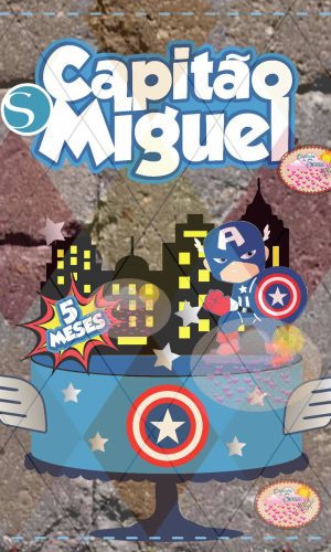 2153 - Arquivo TOPO DE BOLO CAPITAO AMERICA CUTE - STUDIO