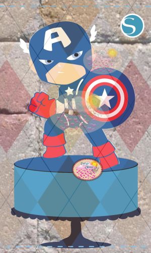 2154 - PERSONAGEM CAPITAO AMERICA CUTE EM Camadas - STUDIO