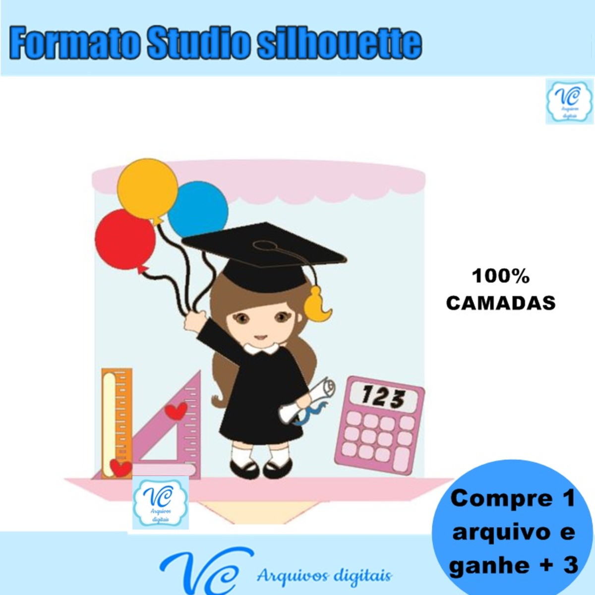 225- Arquivo de Corte Topo Formatura / Abc em Camadas