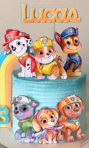 227 - Arquivo de Corte Topo de Bolo Patrulha Canina Aquarela