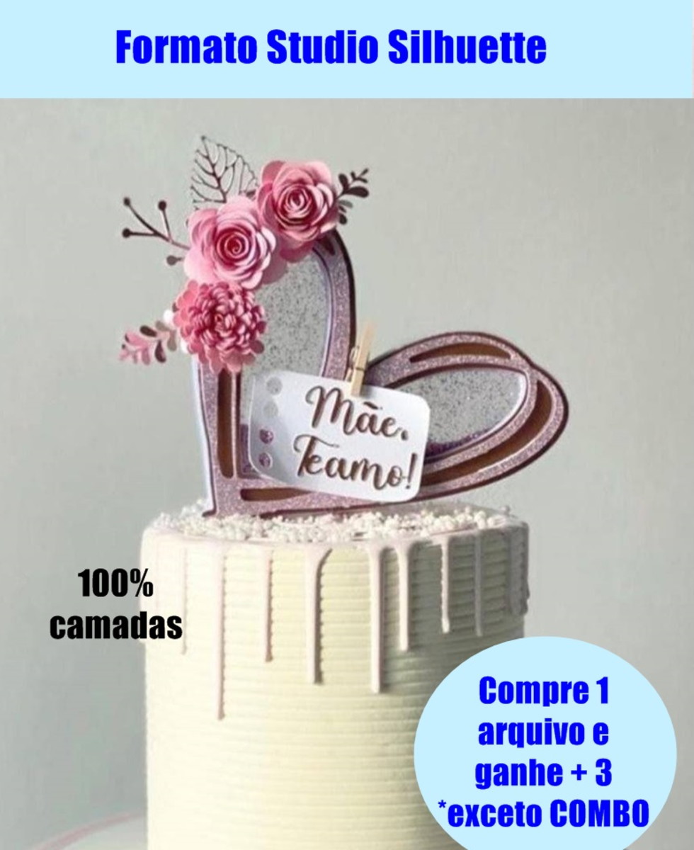 243- Arquivo de corte topo de bolo Shaker dia das mães