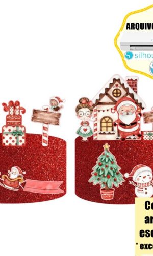254- Arquivo de Corte Topo de Bolo Natal Aquarelado