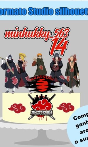 340- ARQUIVO DE CORTE TOPO DE BOLO AKATSUKI NARUTO
