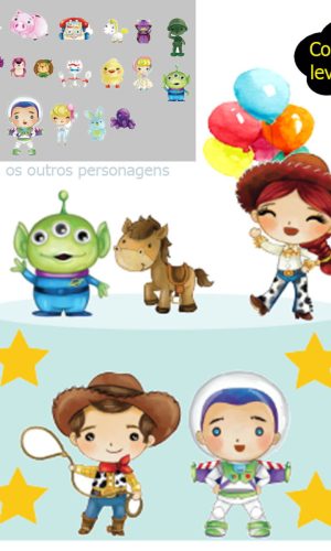 364 -Topo de bolo Toy Story aquarelado -Arquivo de corte