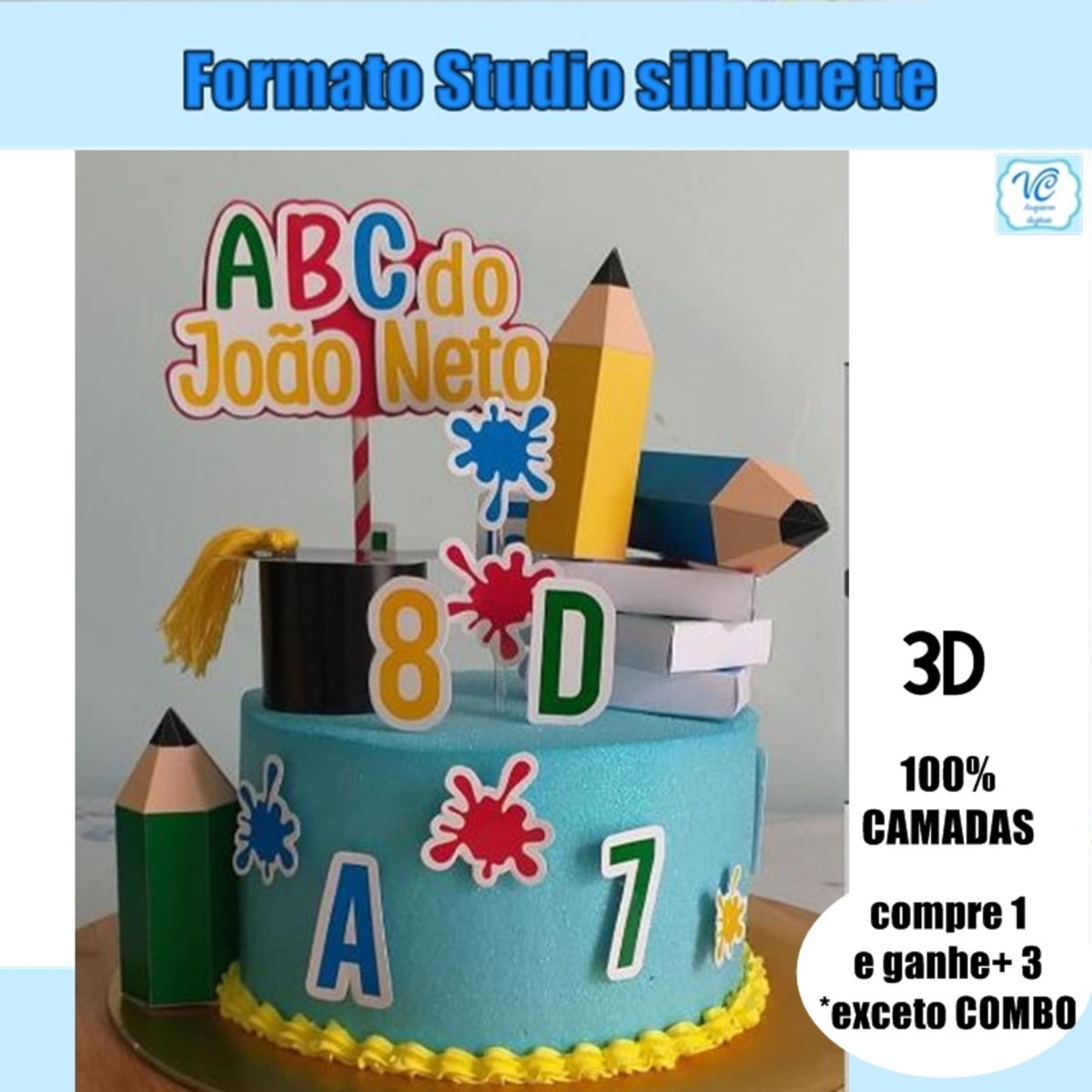 416- Arquivo de Corte Topo Formatura / Abc em Camadas