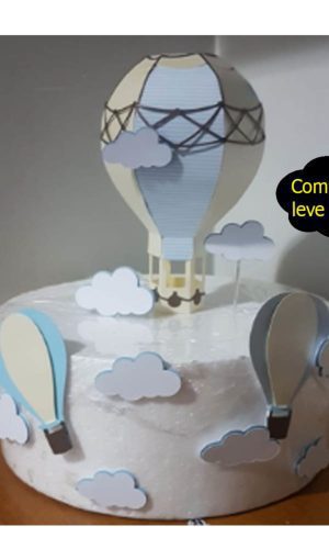 434 - Topo de bolo balão em camadas e 3d - arquivo de corte