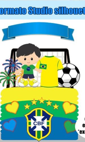 478-arquivo de Corte Topo de Bolo Copa Brasil Futebol Menino