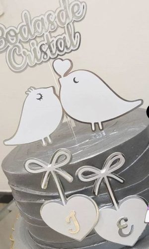 484- Arquivo de corte - Topo de bolo bodas de Cristal