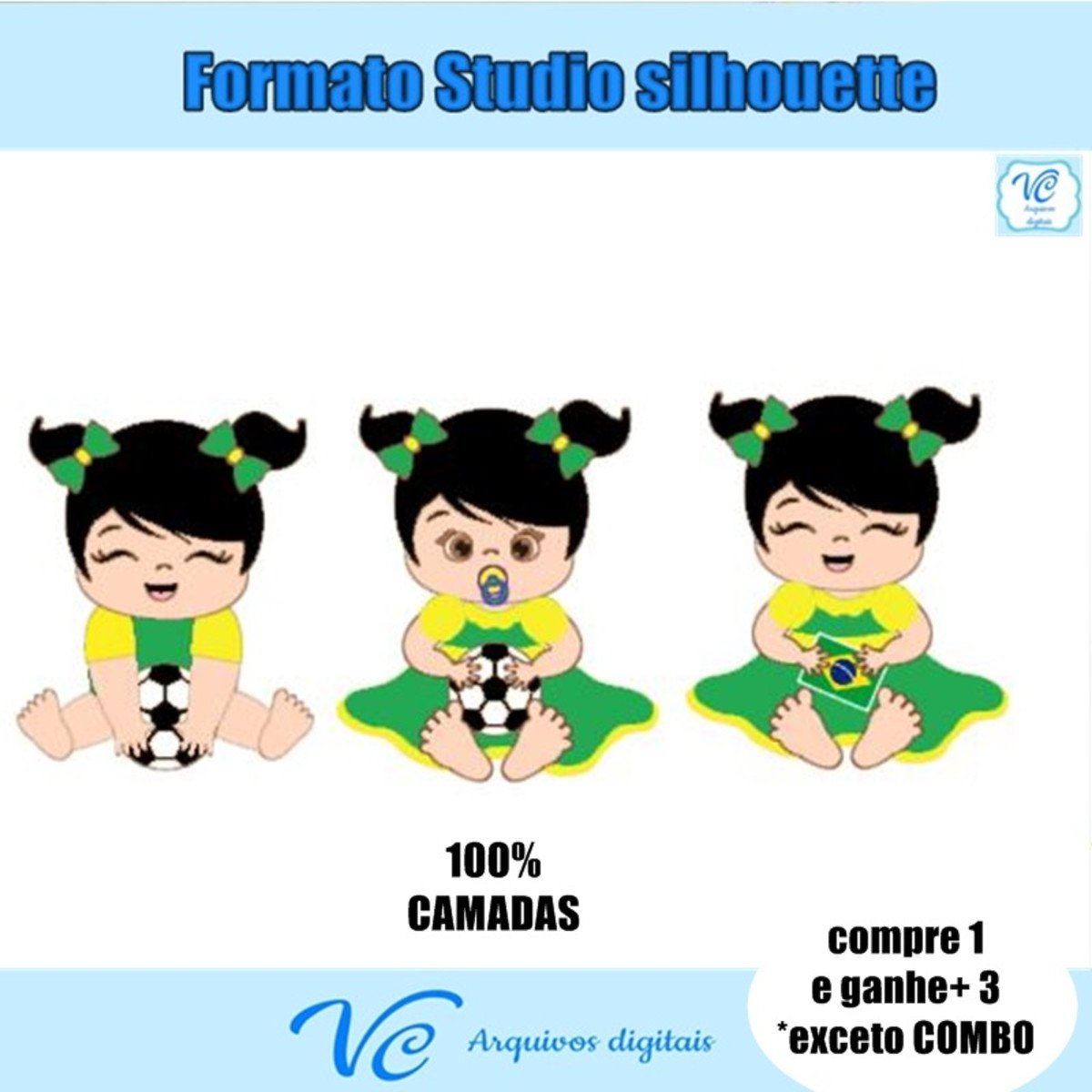 494- Arquivo de Corte Topo Futebol Copa do Mundo Bebe Menina