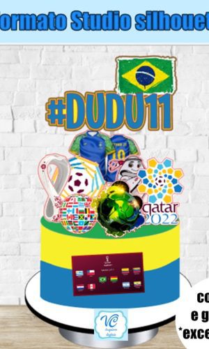 498- Arquivo de Corte Topo de Bolo Copa Brasil Futebol