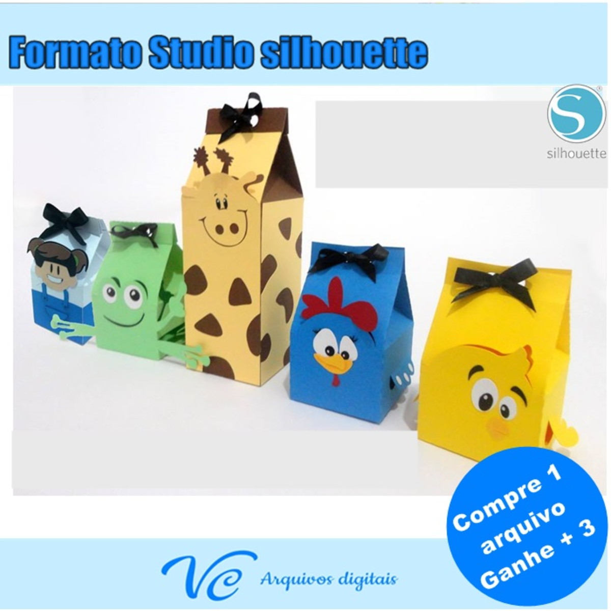 528-Arquivos de corte caixas personagens galinha pintadinha