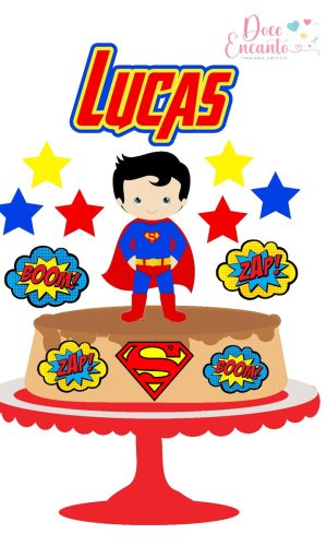 547 - Topo de Bolo Superman Cute