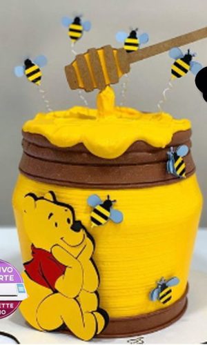 564 - Arquivo de corte -topo de bolo ursinho pooh em camadas