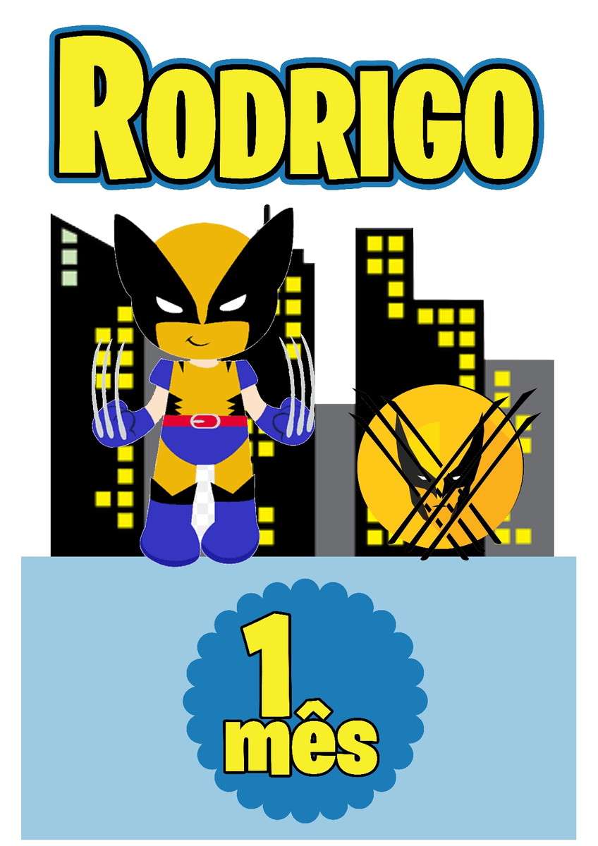 622 - Arquivo Digital Topo de Bolo Wolverine Cute