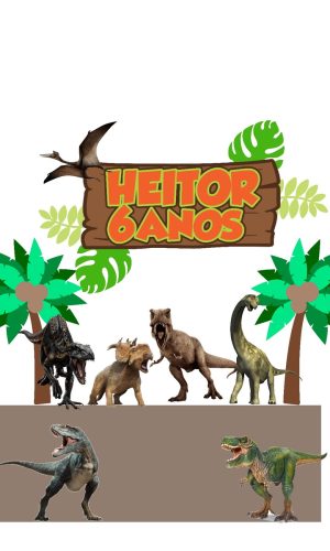 678 - Arquivo Digital Topo de Bolo Dinossauro