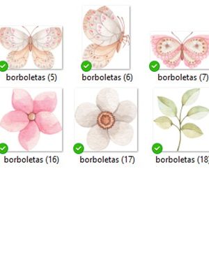 681 - Borboletas Aquarela - Kit Digital