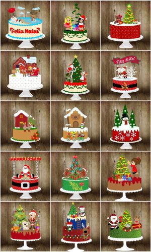 7011-topos de Bolo Natal / Camadas- Studio