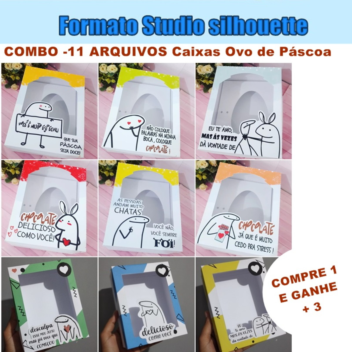 722- ARQUIVO DE CORTE PÁSCOA CAIXA OVO COLHER Flork Bento