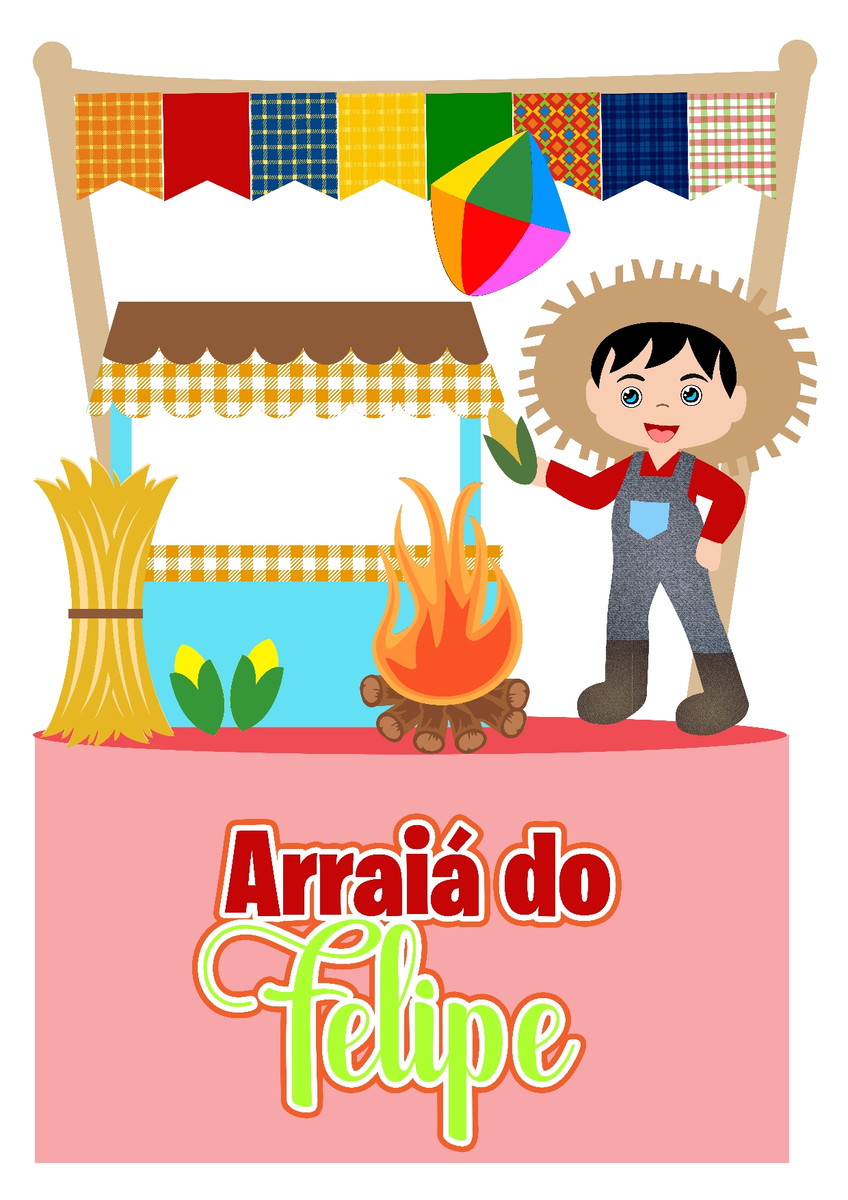 749 - Arquivo Digital Topo de Bolo Arraiá Menino Camadinhas