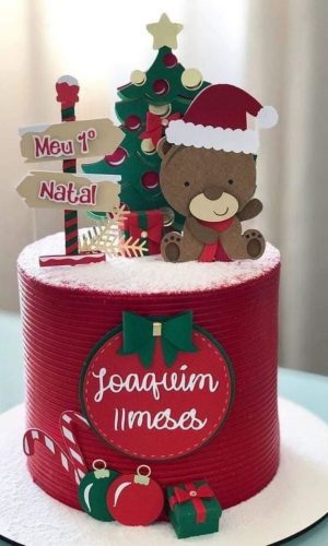 7622 - Arquivo Corte Topo de Bolo Natal Ursinho-studio