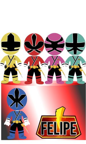 774 - Arquivo Digital Topo de Bolo Power Rangers Cute