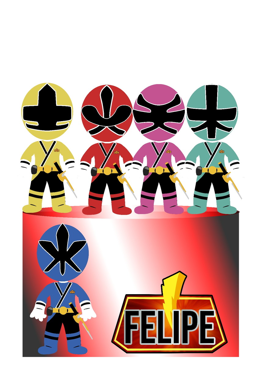 774 - Arquivo Digital Topo de Bolo Power Rangers Cute