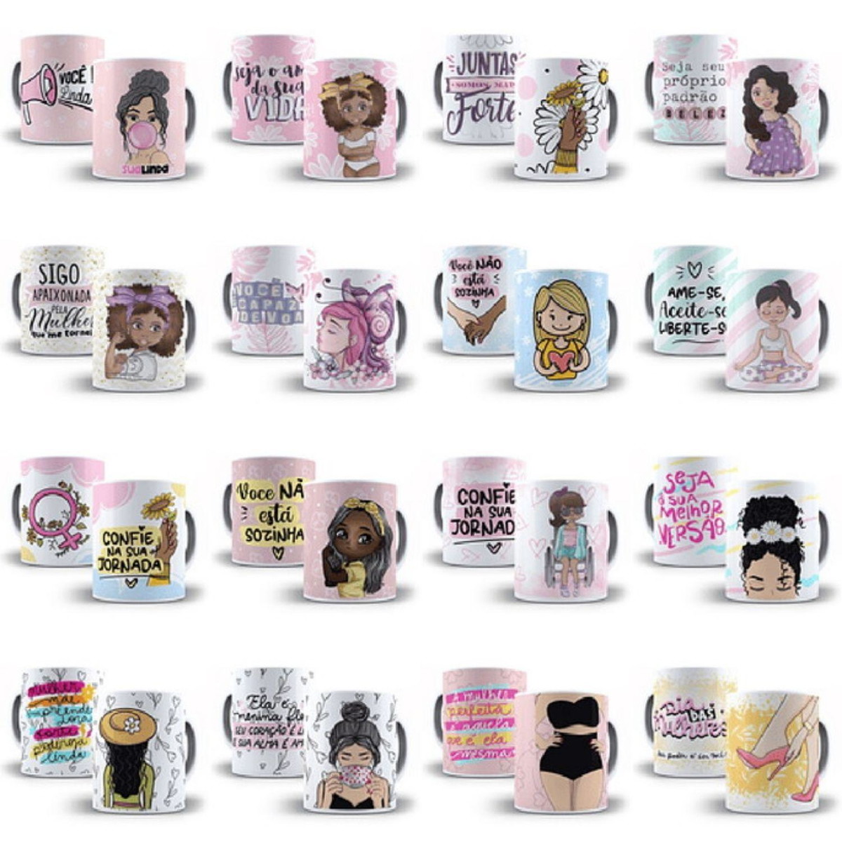 80 Artes para Caneca Dia das Mulheres Editável em Corel Draw - Imagem 2