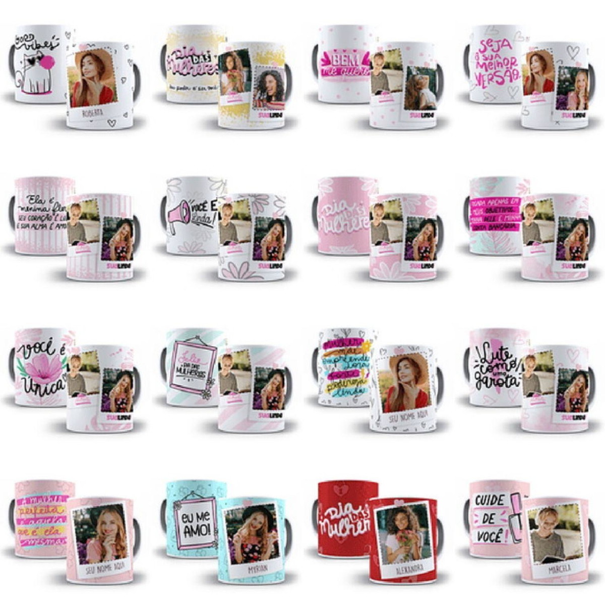 80 Artes para Caneca Dia das Mulheres Editável em Corel Draw - Imagem 3