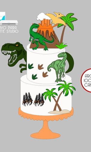 86 - Arquivo Topo de Bolo Dinossauro