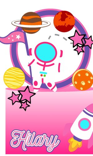 920 - Arquivo Digital Topo de Bolo Astronauta Menina