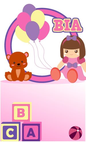 922 - Arquivo Digital Topo de Bolo Brinquedos Menina